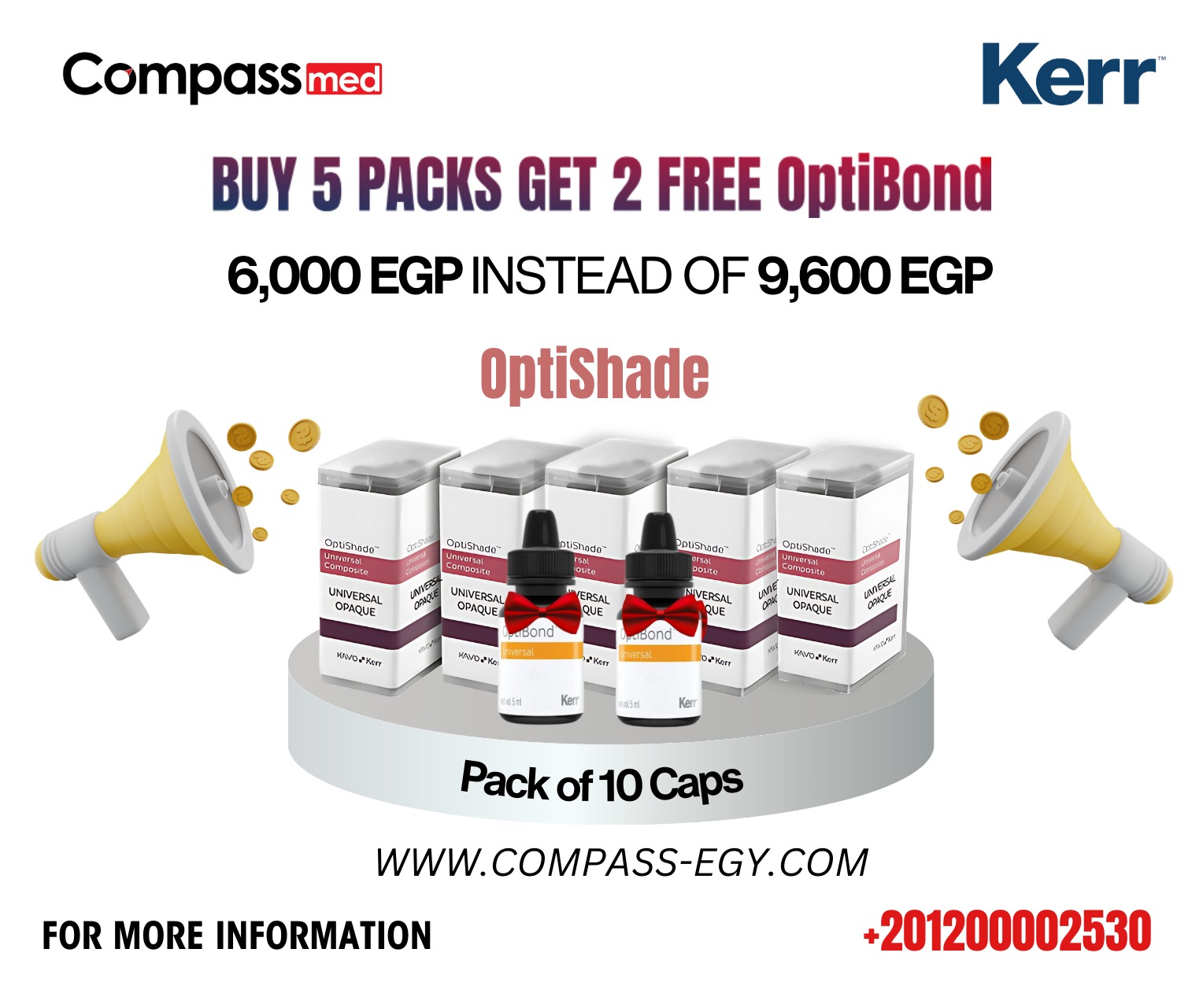 5 packs of optishade unidose + 2 optibond universal